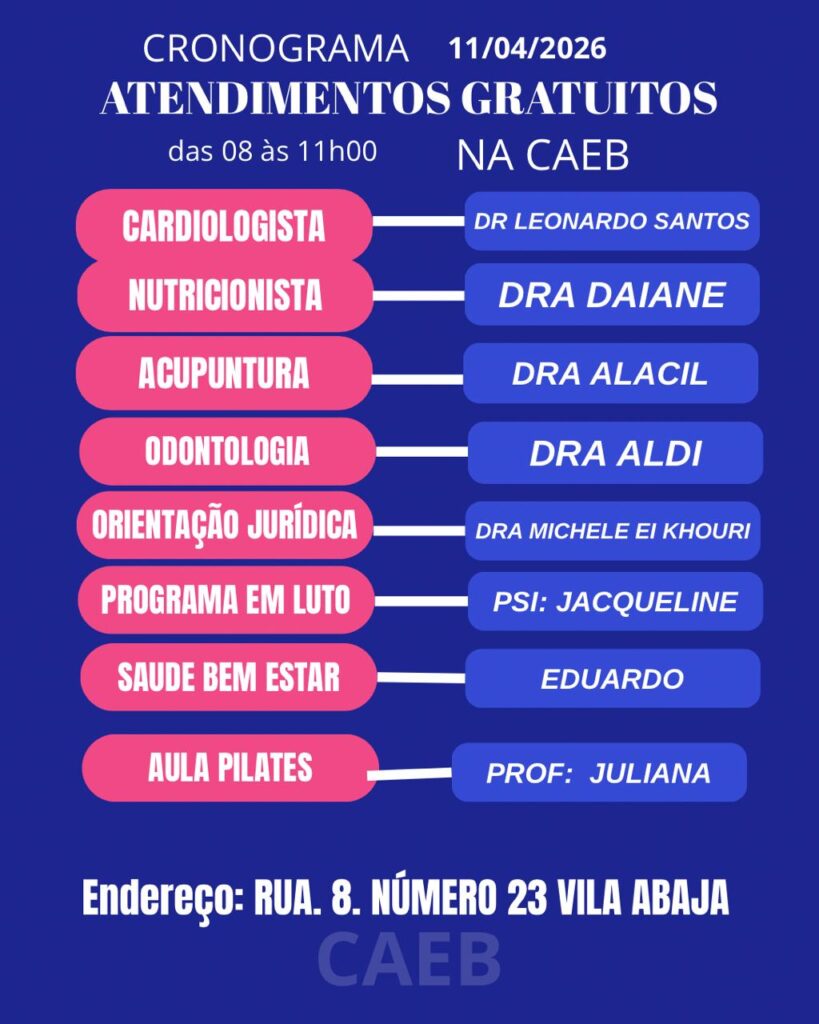 Programação CAEB 11 de abril