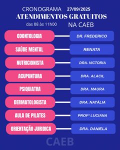 Programação CAEB 27 de agosto