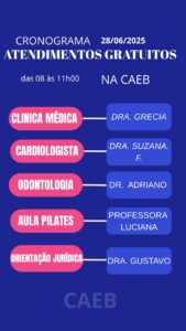 Programação CAEB 28 de junho 2025