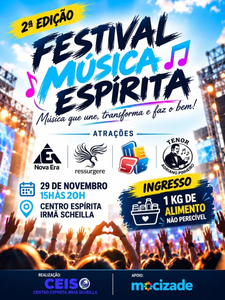 Festival de música espírita 2026 - Produzido pelo Centro Espírita Irmã Scheilla